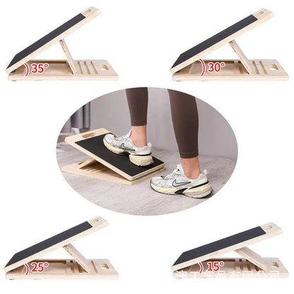 PC Portable Leg Muscle Stretch Board Adjustable Calf Fitness Stretcher Wood