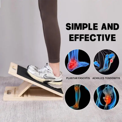 PC Portable Leg Muscle Stretch Board Adjustable Calf Fitness Stretcher Wood