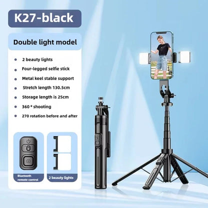 PCPortable Nouveau K27 Selfie Stick Universel Sans Fil Bluetooth Avec Lumière De Remplissage