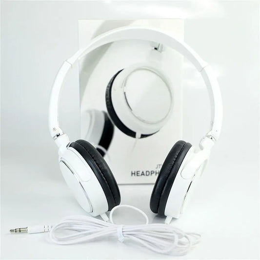 PCPortable Over Ear Wired Headphone Adjustable HiFi Stereo 3.5mm Headset Bl