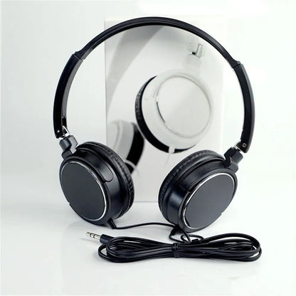 PCPortable Over Ear Wired Headphone Adjustable HiFi Stereo 3.5mm Headset Bl