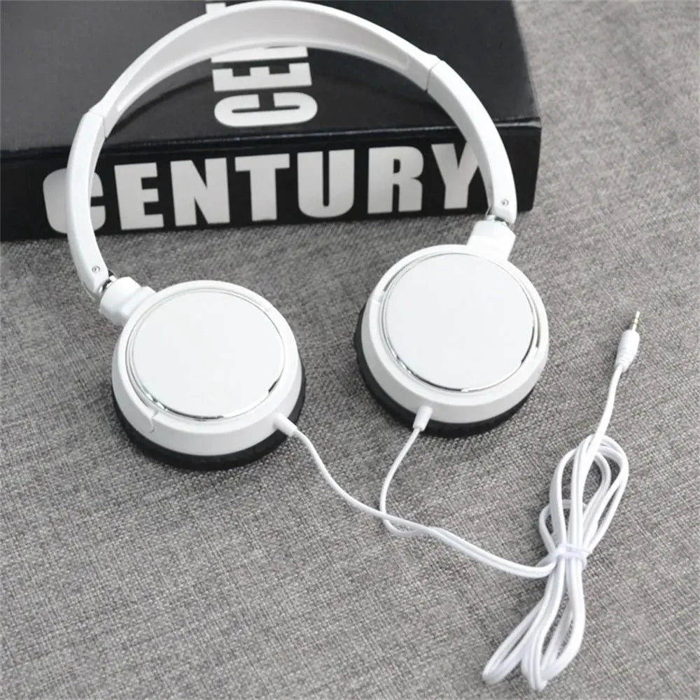 PCPortable Over Ear Wired Headphone Adjustable HiFi Stereo 3.5mm Headset Bl