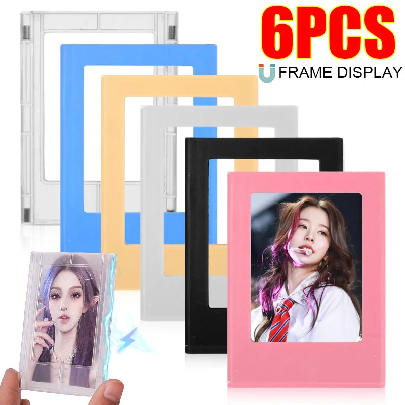 Portable Photo Frame Magnet Photo Frame Mini Acrylic Magnetic Picture Frames Transparent Idol Cards Display Holder Stand