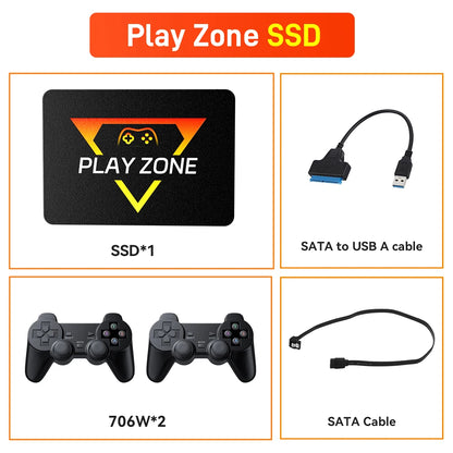 Portable Retro Game SSD PlayZone 1TB Launchbox/Playnite/Retrobat Emulator Game HDD For PS5/Xbox/Switch/PS4/PS3 With 16000+ Games