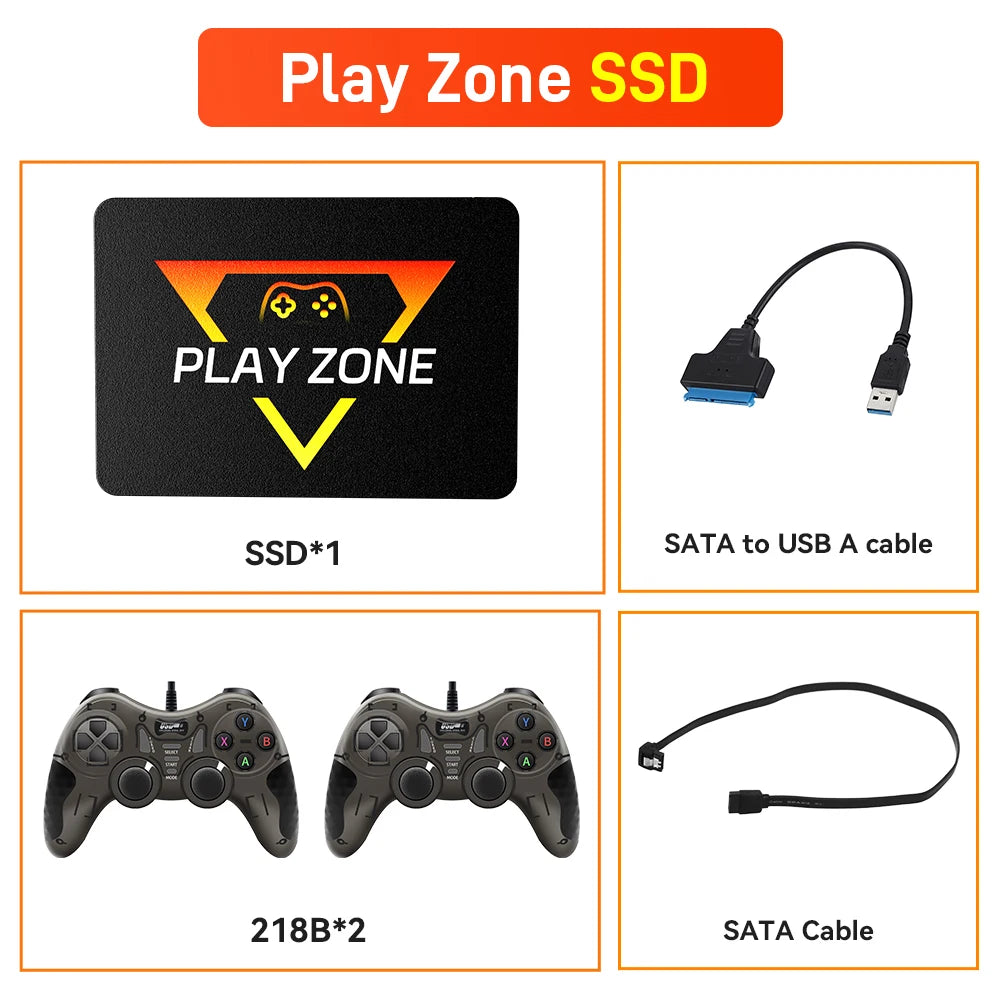 Portable Retro Game SSD PlayZone 1TB Launchbox/Playnite/Retrobat Emulator Game HDD For PS5/Xbox/Switch/PS4/PS3 With 16000+ Games