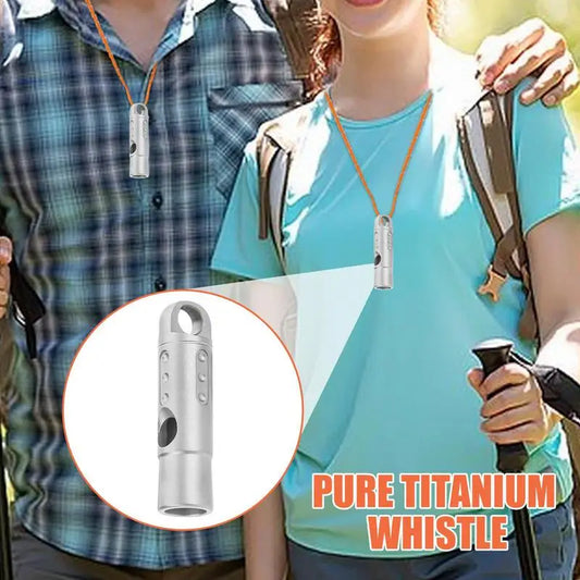 PC Portable Titanium Whistle Emergency Survival Safety Whistle Outdoor Trai