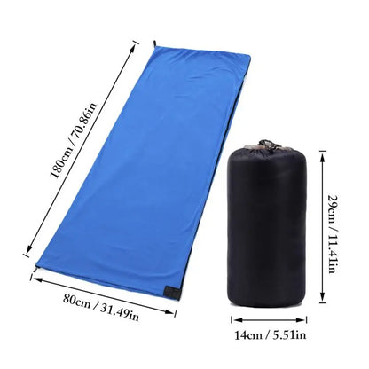 PC Portable Ultralight Polar Fleece Sleeping Bag Outdoor Camping Tent Bed T