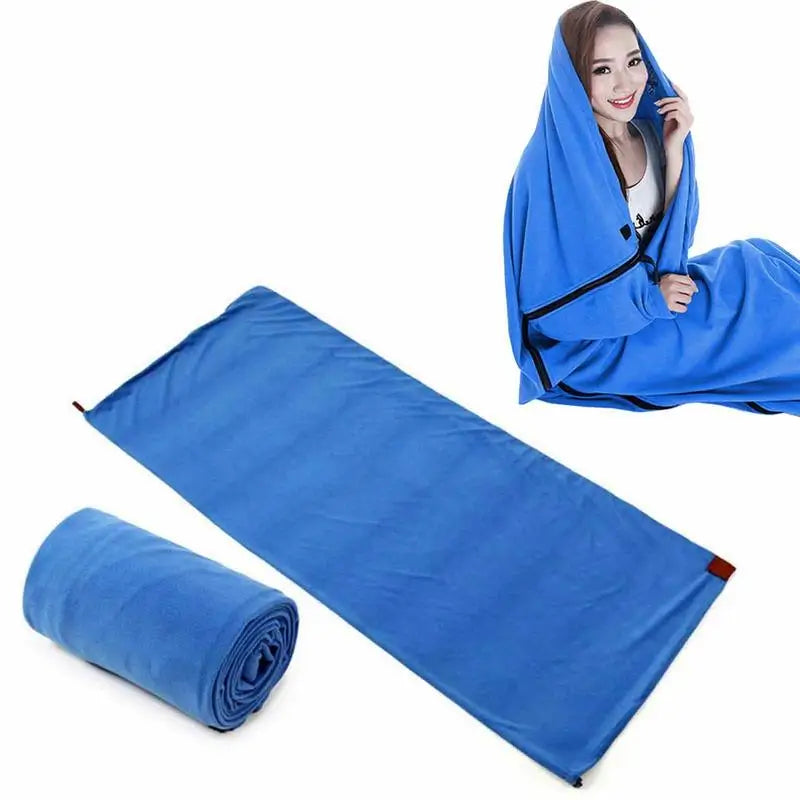 PC Portable Ultralight Polar Fleece Sleeping Bag Outdoor Camping Tent Bed T