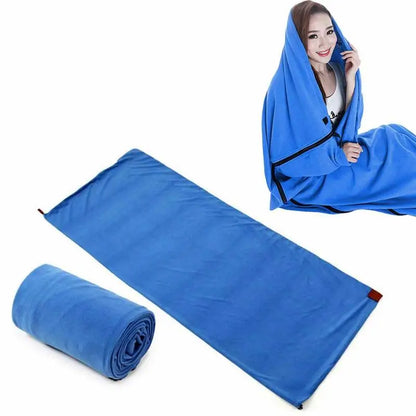 PC Portable Ultralight Polar Fleece Sleeping Bag Outdoor Camping Tent Bed T