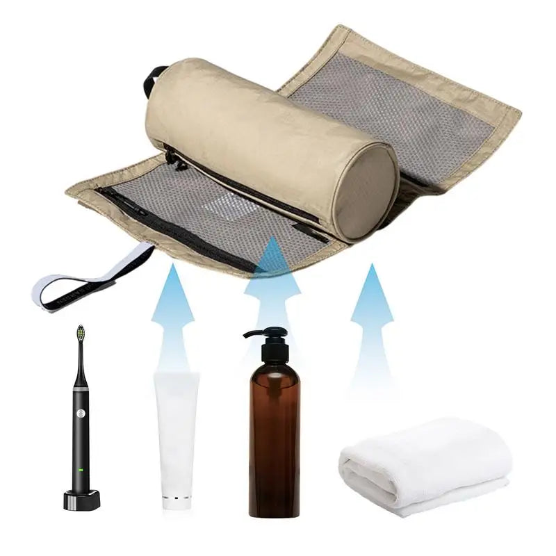 PC Portable Wash Bag Roll-Up Cosmetic Organizer Travel Makeup Bag For Women