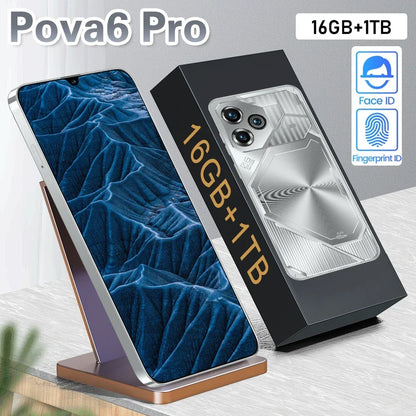 PC Pova 6 Pro Smartphone 22GB+2TB 7.3 inch Large Screen 8000mAh 4G 5G Dual SIM Cellphone 108MP Camera 10 Core Chip Super Game Phone