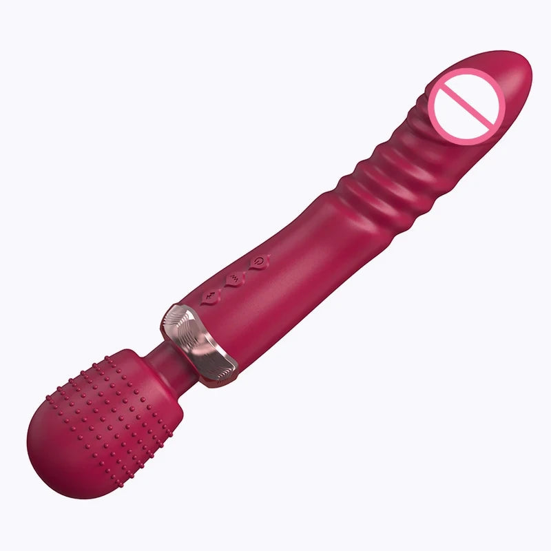 Gtooza_Powerful Thrusting Dildos  Three motors silicone Telescopic plus vibration large size Wand Massager Sex Toy  Couple gtooza.com