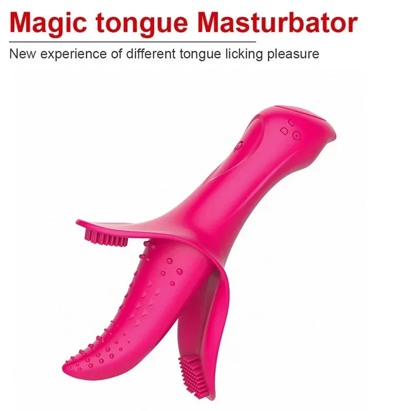 GtoozaPowerful Vibration Tongue Clitoral Nipple Climax Stimulation Massager Female Masturbation Vibrator Waterproof Sex Toys  Women