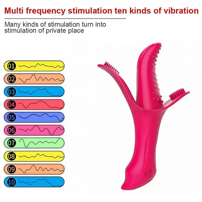 GtoozaPowerful Vibration Tongue Clitoral Nipple Climax Stimulation Massager Female Masturbation Vibrator Waterproof Sex Toys  Women