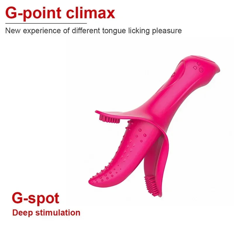 GtoozaPowerful Vibration Tongue Clitoral Nipple Climax Stimulation Massager Female Masturbation Vibrator Waterproof Sex Toys  Women