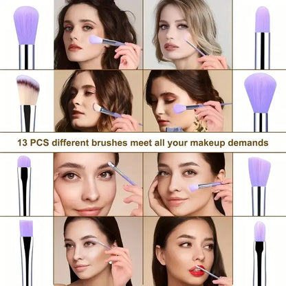 Professiona 13PCS Makeup Brushes Set Foundation Eyeshadow Blush Powder Blending Soft Fluffy Cosmetic Full Set Female Makeup Tool