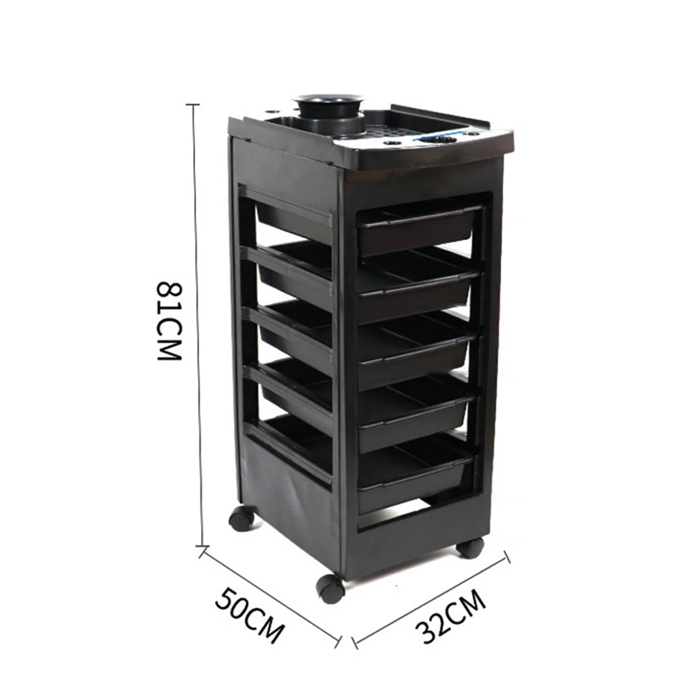 PC Professional Barbershop Salon Cart Trolley Large Capacity Hairdressing Trolley With Magnetism Splint Curling Iron Storage Shelf