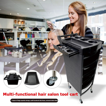 PC Professional Barbershop Salon Trolley Cart Large Capacity Hairdressing Trolley with Wheels Splint Curling Iron Barber Suitcase