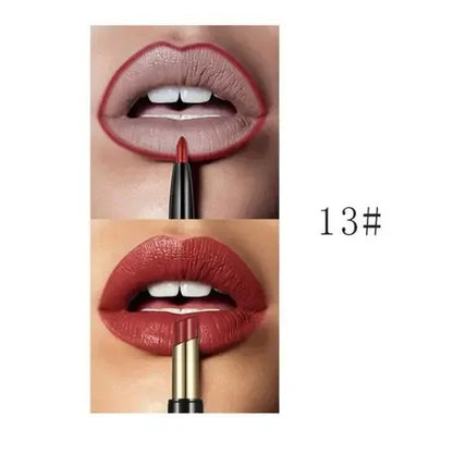 Pudaier 16 Colors Double Ended Lipstick Lip Pencil Combination Waterproof Makeup Long Lasting Beauty Half Matte Lip Stick