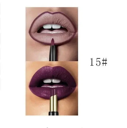 Pudaier 16 Colors Double Ended Lipstick Lip Pencil Combination Waterproof Makeup Long Lasting Beauty Half Matte Lip Stick