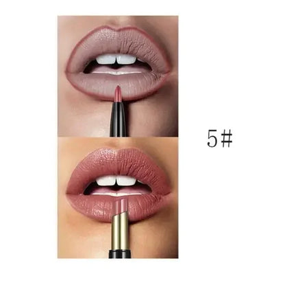 Pudaier 16 Colors Double Ended Lipstick Lip Pencil Combination Waterproof Makeup Long Lasting Beauty Half Matte Lip Stick