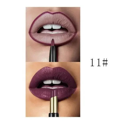 Pudaier 16 Colors Double Ended Lipstick Lip Pencil Combination Waterproof Makeup Long Lasting Beauty Half Matte Lip Stick