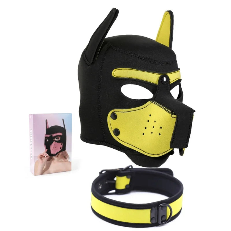 Puppy Cosplay Sex Toys Bdsm Bondage Hood Dog Mask with Collar  Men Women Fetish Adults Games Flirt Erotic Products Sexy Shop