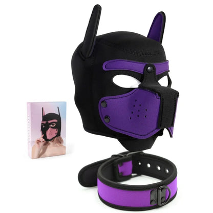 Puppy Cosplay Sex Toys Bdsm Bondage Hood Dog Mask with Collar  Men Women Fetish Adults Games Flirt Erotic Products Sexy Shop