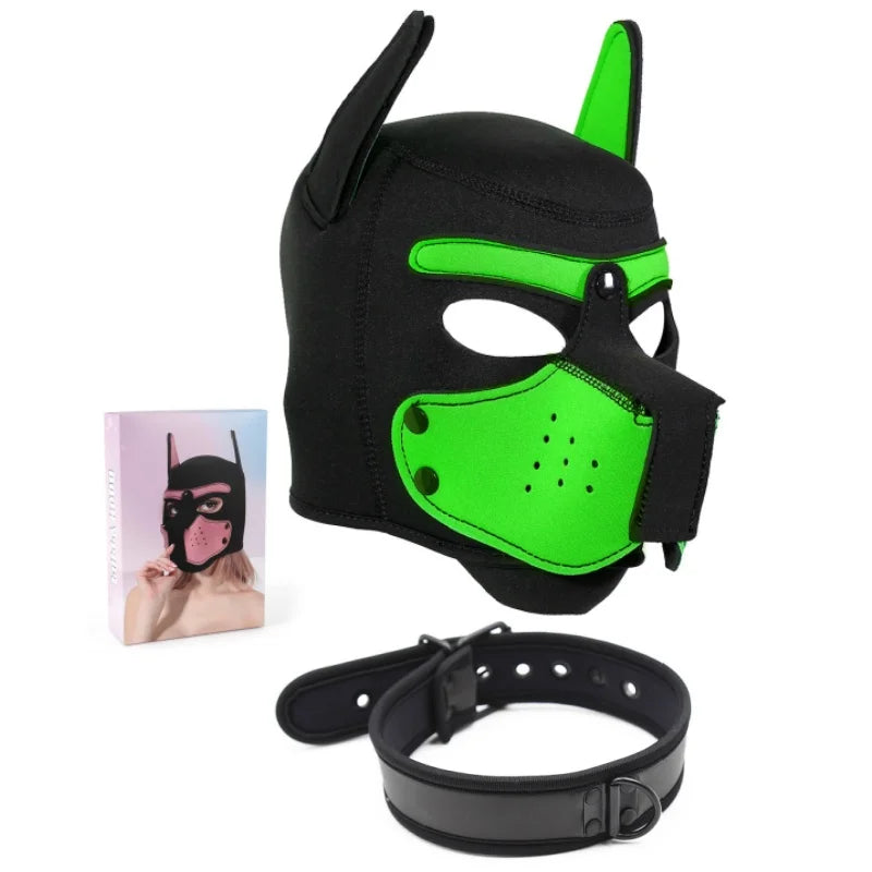 Puppy Cosplay Sex Toys Bdsm Bondage Hood Dog Mask with Collar  Men Women Fetish Adults Games Flirt Erotic Products Sexy Shop