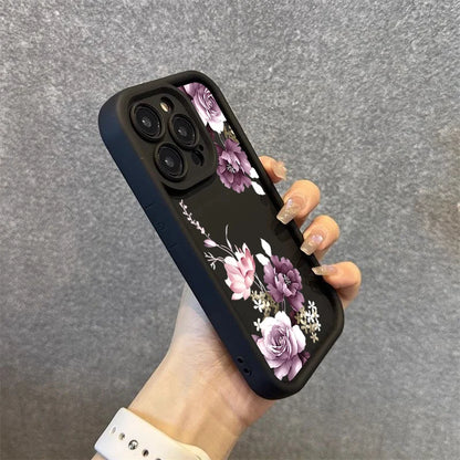 PC Purple Flower Soft Case For Xiaomi Mi 14 13 13T 12 11 Lite 5G Mi 12T 11T Pro Cases For Poco M6 F5 X6 X5 X3 Pro Shockproof Cover