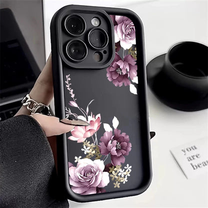 PC Purple Flower Soft Case For Xiaomi Mi 14 13 13T 12 11 Lite 5G Mi 12T 11T Pro Cases For Poco M6 F5 X6 X5 X3 Pro Shockproof Cover