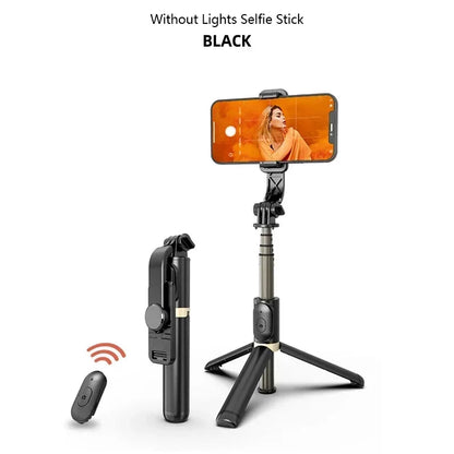 PCQ03 Aluminum Alloy Bluetooth Tripod Selfie Stick Foldable Mini Stabilizer