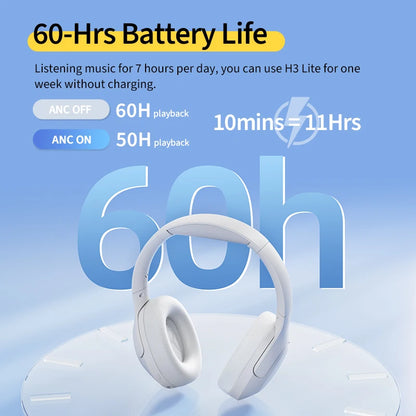 PCQCY H3 Lite ANC Wireless Headphones 40mm Driver Bluetooth 5.3 Earphones A