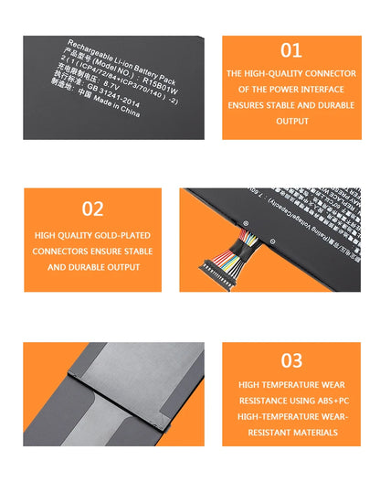 PC R15B01W New Laptop Battery For Xiaomi Pro 15.6" GTX TM1701 Series Notebook 7.6V 7900mAh 60.04WH