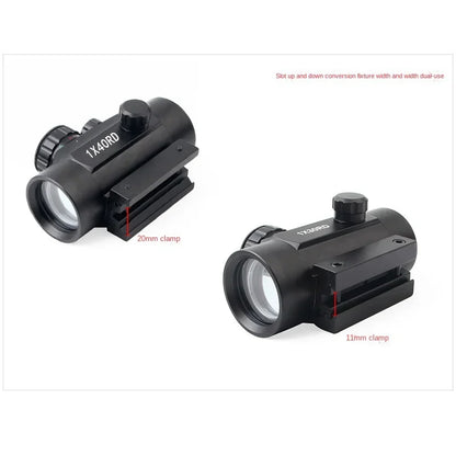 RD1X40 Red Dot Sights Iris Optical Sight Tactical Hunting Red Dot Scope Telescope 11mm 20mm Mounts Aim Point Hunting Accessory