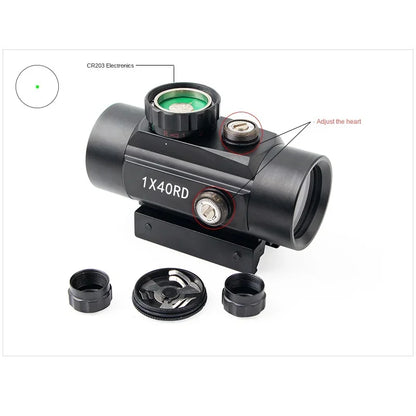 RD1X40 Red Dot Sights Iris Optical Sight Tactical Hunting Red Dot Scope Telescope 11mm 20mm Mounts Aim Point Hunting Accessory