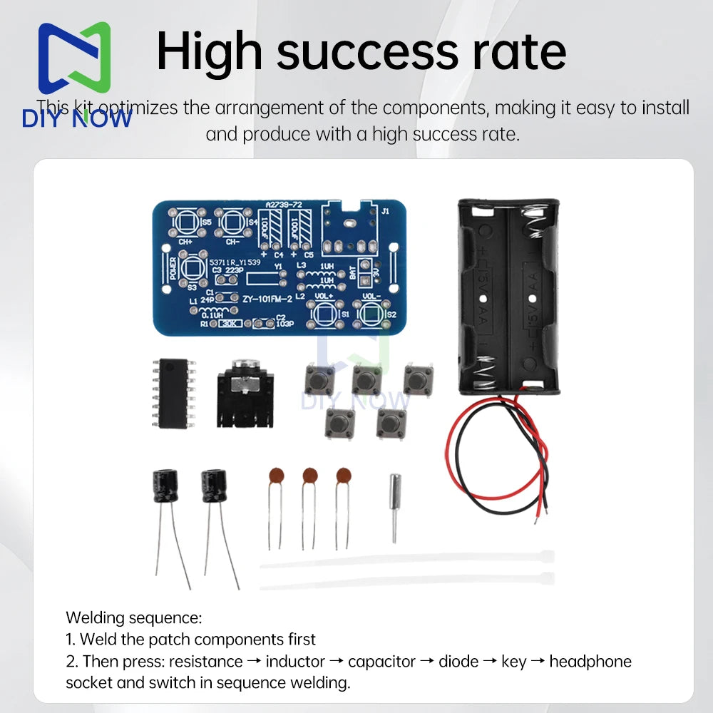 RDA5807 audio module FM radio kit 76~108MHZ radio module 1.8-3.6V electronic production training DIY kit