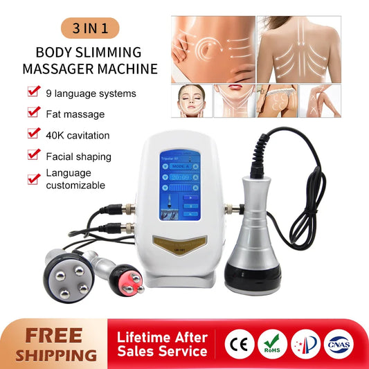 RF Tool 40K Body Slimming Machine Ultrasonic Cavitation Vacuum Lose Weight Cellulite Massager Multi-Polar Frequency Anti-Wrink