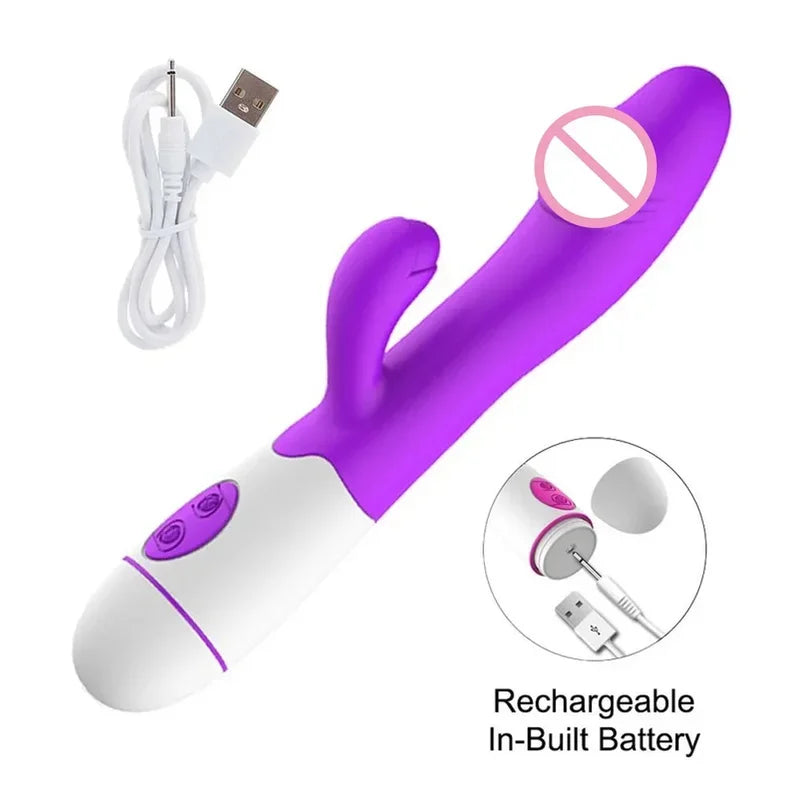 GtoozaRabbit Thrusting  Female G Spot  Vagin Stimulator  AV Magic Wand Dual Vibrating Massager Sex Toys  Adult gtooza.com