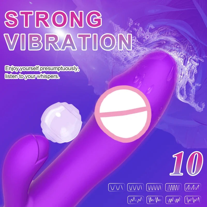 GtoozaRabbit Thrusting  Female G Spot  Vagin Stimulator  AV Magic Wand Dual Vibrating Massager Sex Toys  Adult gtooza.com