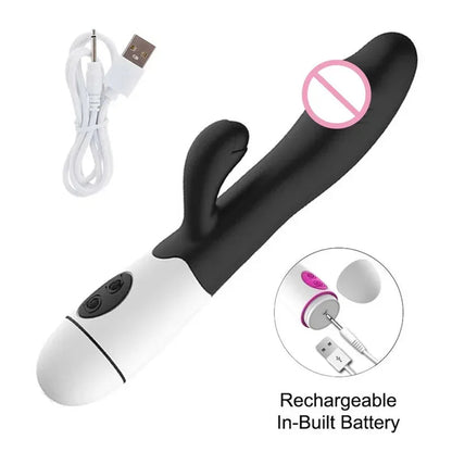 Gtooza_Rabbit Thrusting  Female G Spot  Vagin Stimulator  AV Magic Wand Dual Vibrating Massager Sex Toys  Adult gtooza.com