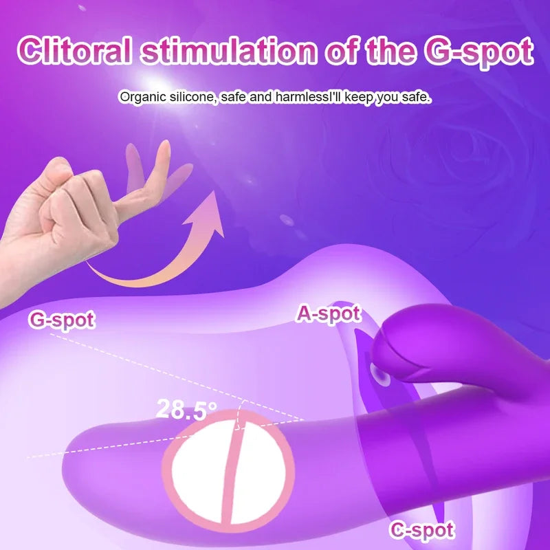 GtoozaRabbit Thrusting  Female G Spot  Vagin Stimulator  AV Magic Wand Dual Vibrating Massager Sex Toys  Adult gtooza.com