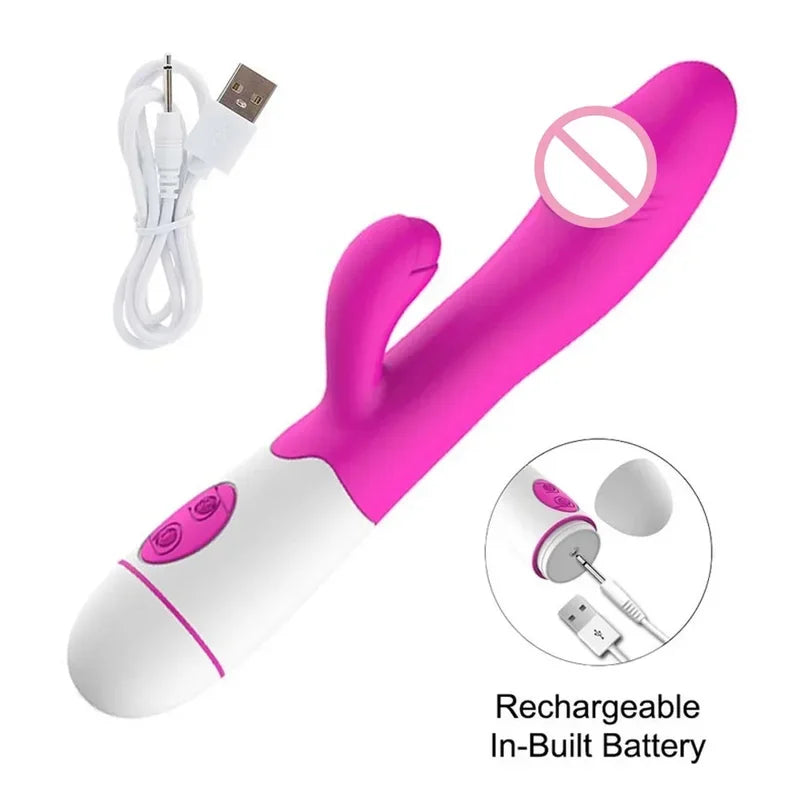 GtoozaRabbit Thrusting  Female G Spot  Vagin Stimulator  AV Magic Wand Dual Vibrating Massager Sex Toys  Adult gtooza.com