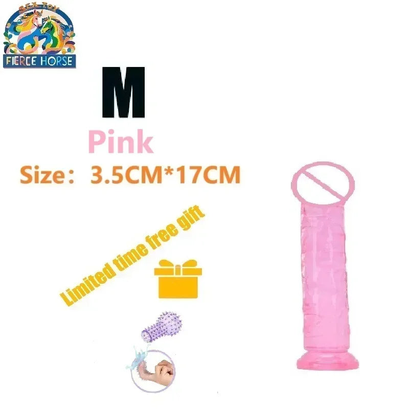 Realistic Dildo G-Spot Vagina Anal Sex Toys with Suction Cup Penis 6 Sizes Jelly Dildos Female Masturbator Sex Toy  Women 18+