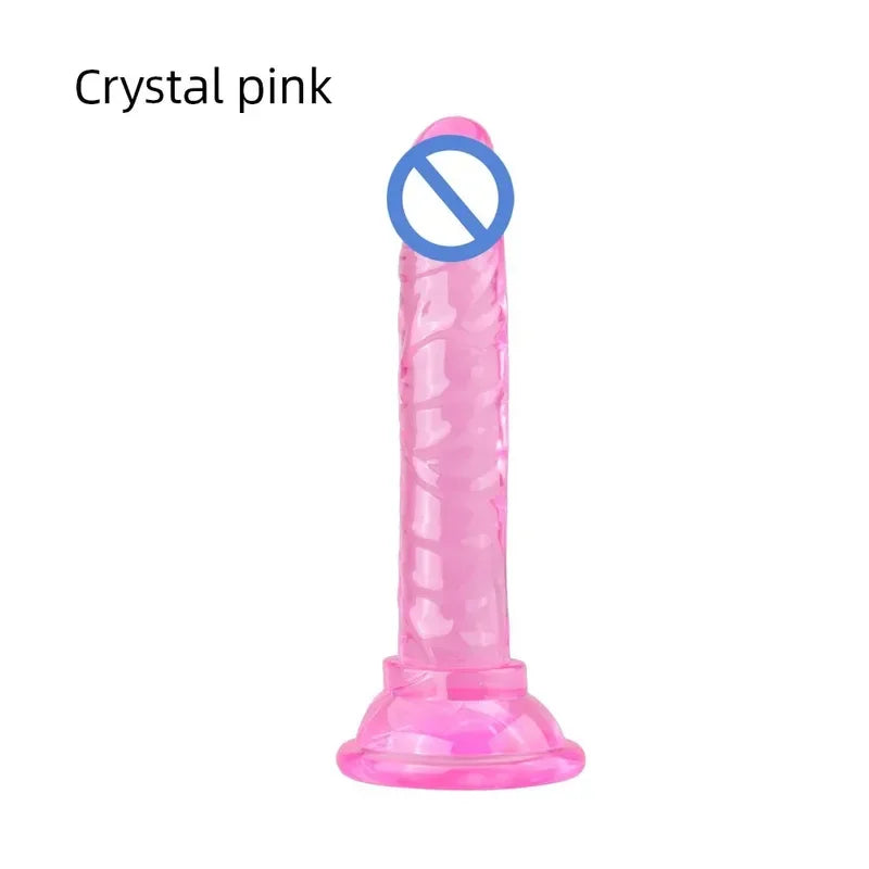 Realistic Mini Jelly  Silicone Penis with Suction Cup G Spot  Anal Sex Toys  Women Female Masturbation gtooza.com