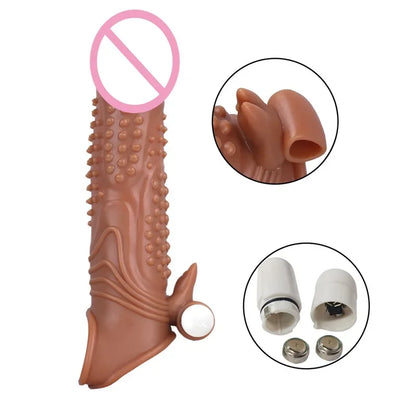 Realistic Penis Extender  Ring Cock Sleeve  Enlargement Delay Ejaculation Reusable Condom Men Sex Toys