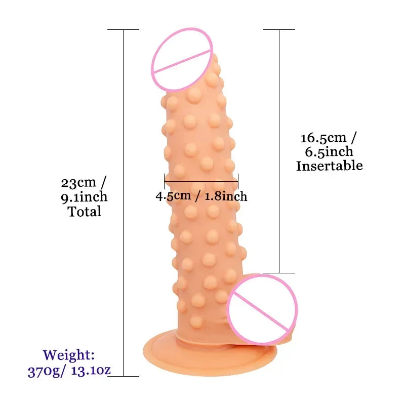 Realistic  Powerful Suction Cup Big Penis Fake  Corn Large Particles G-spot Vagina Massage Sex Toys  Women gtooza.com