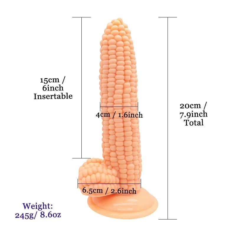 Realistic  Powerful Suction Cup Big Penis Fake  Corn Large Particles G-spot Vagina Massage Sex Toys  Women gtooza.com