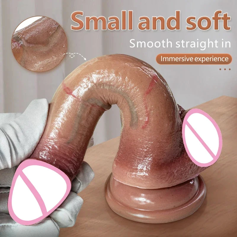 Realistic Small Dildo with Suction Cup G Spot Simulation Female Mini Penis Dick Anal Plug Adult Sex Toys  Women Consolador gtooza.com