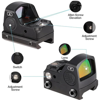 Red Dot Sight with 12 Brightness Settings Durable RMR Mini Tactical Red Dot Sight Base and Slide  Outdoor Hunting and Rifle